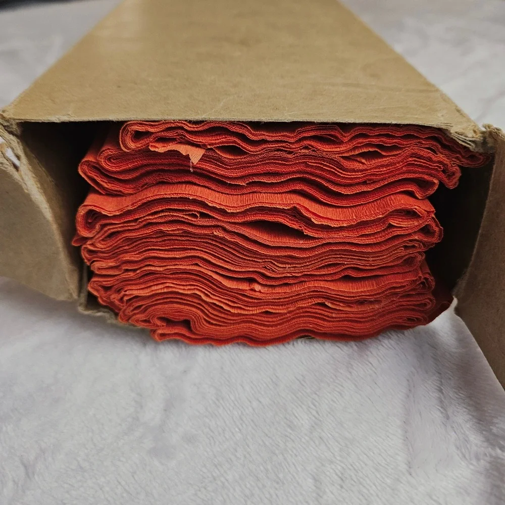 Spectra Art Crepe Paper Burnt Orange Flameproof Folds 20in‎ x 7.5ft 12ct Vintage